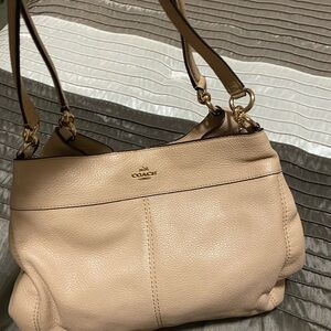 Coach brand genuine leather tan color